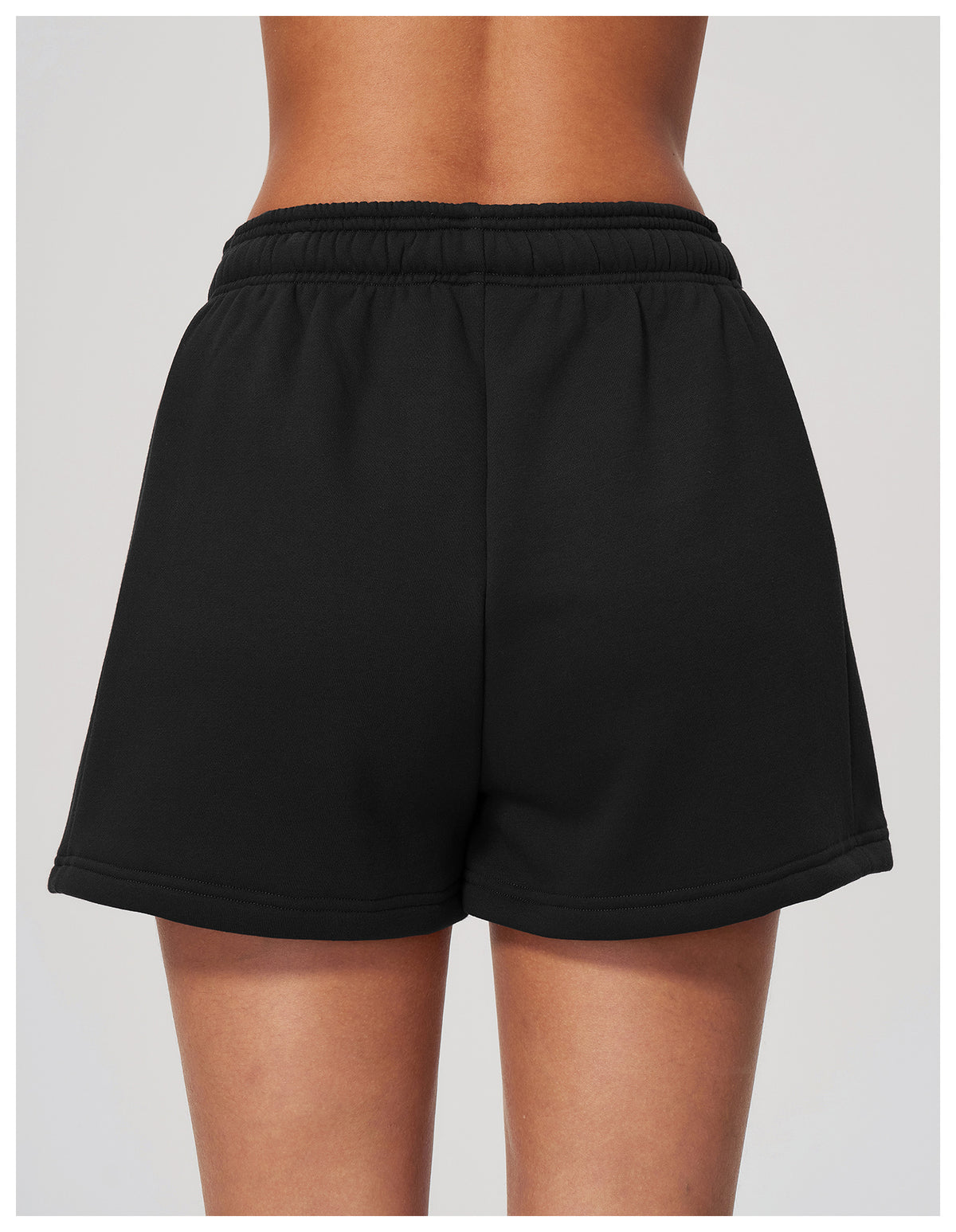 Women Fleece Lined Sweat Shorts Drawstring Waist Loose Warm Shorts with Side Pockets for Autumn Winter