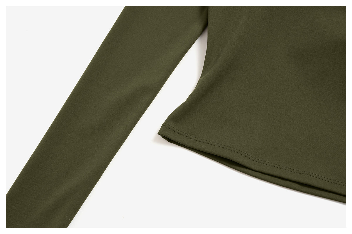 2 Piece Activewear Set U Neck Long Sleeve Crop Yoga Top with Removable Padded and High Waist Wide Leg Yoga Pants