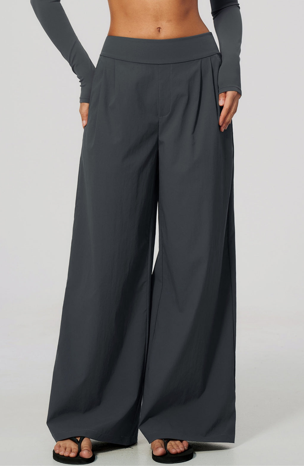 Women High Waist Loose Casual Sports Wide Leg Pants