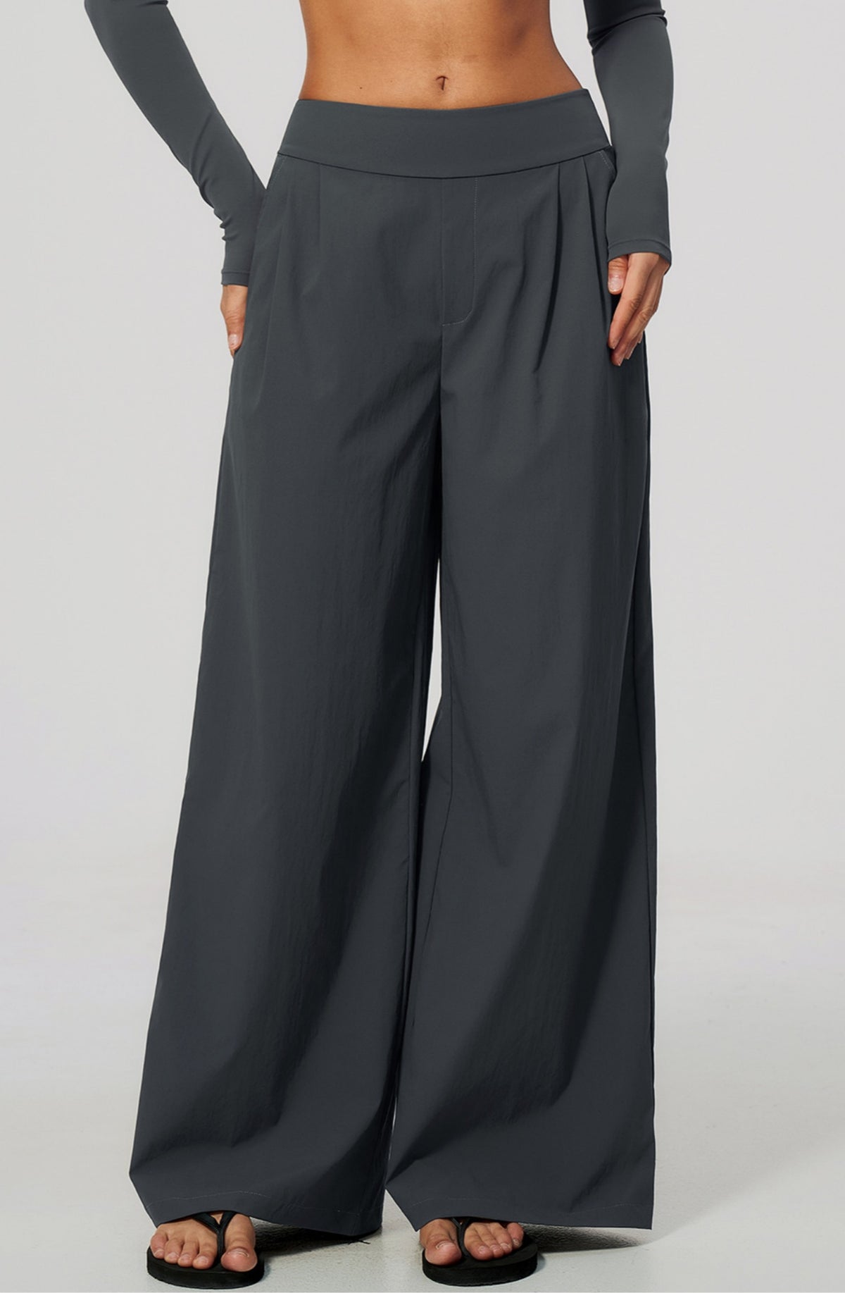 Women High Waist Loose Casual Sports Wide Leg Pants