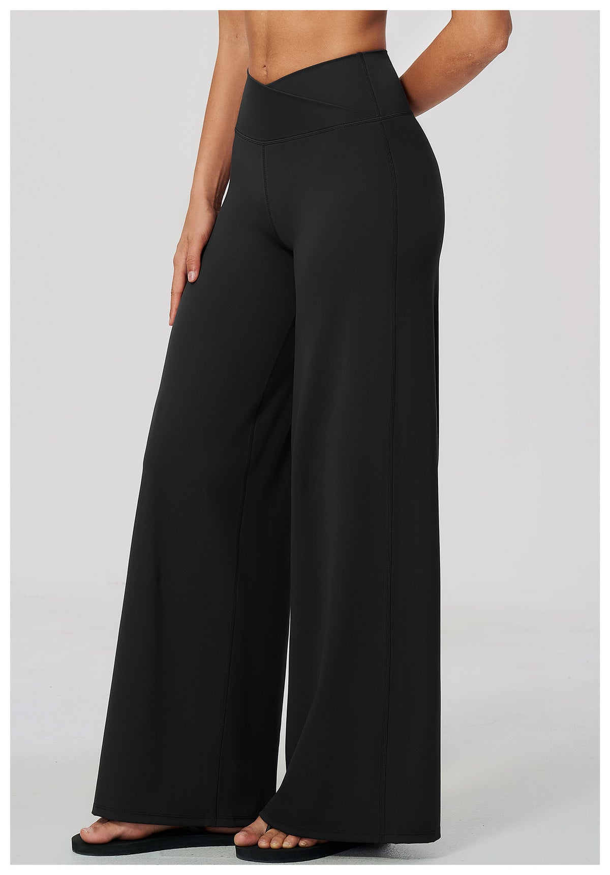 Women Cross Waist High Waist Wide Leg Yoga Pants
