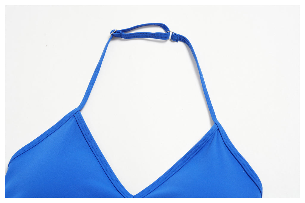 Women Deep V-Neck Halter Thin Strap Backless Sports Bra