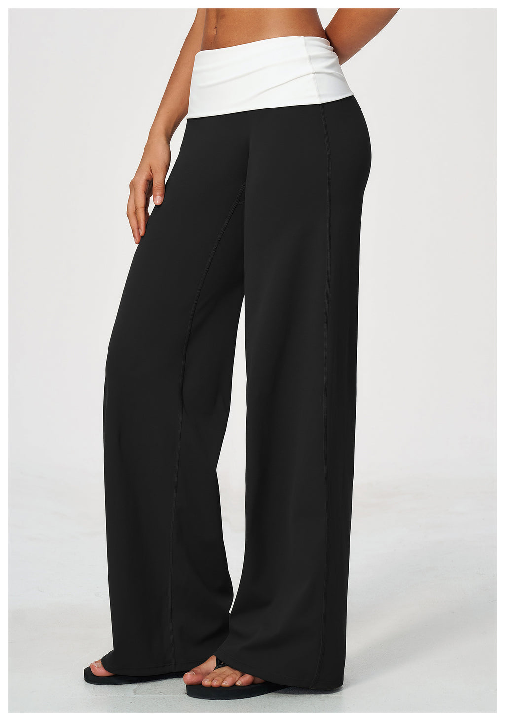 Women Brushed ColorBlock High Waisted Wide Leg Yoga Athletic Pants