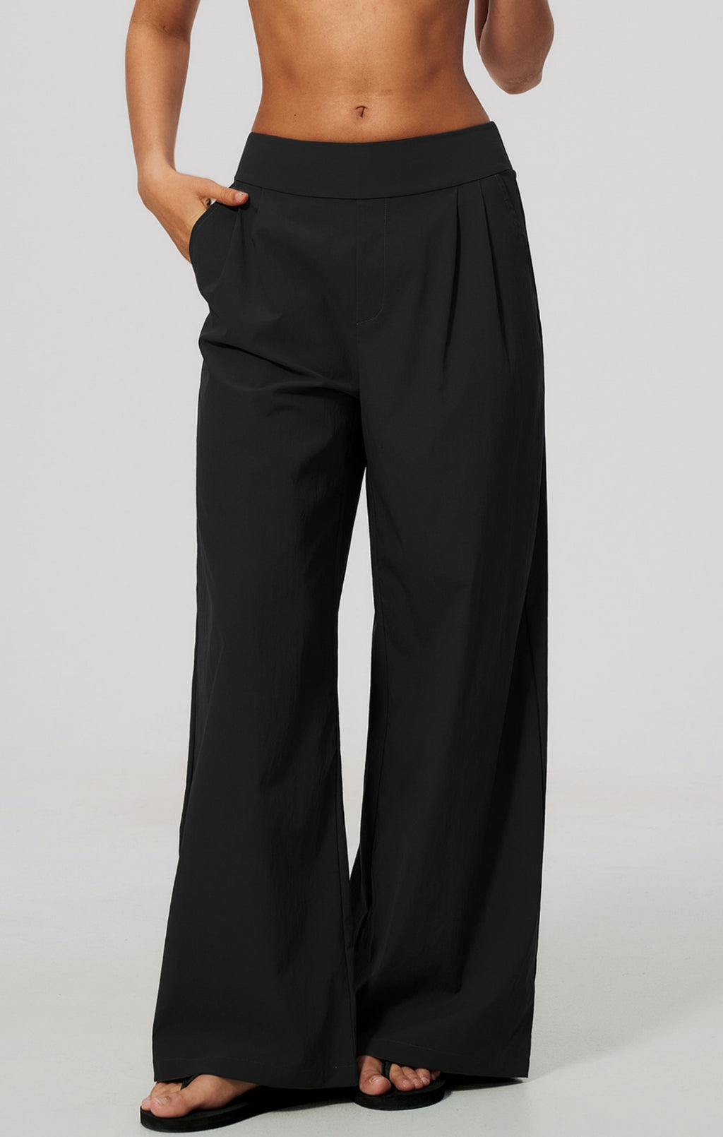 Women High Waist Loose Casual Sports Wide Leg Pants