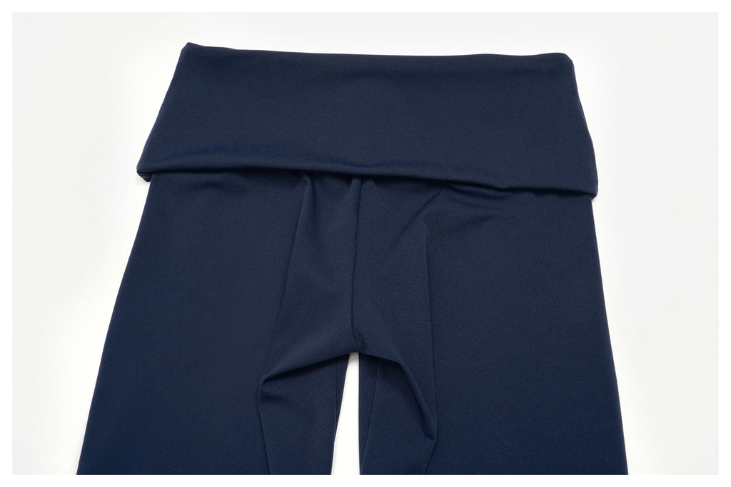 Women Fold Over Waist Contrast Side Stripe Capri Yoga Leggings