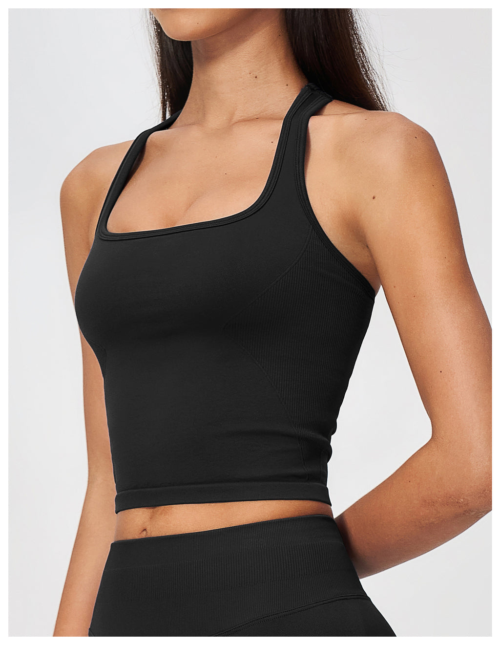 Women Seamless Halter Racerback Yoga Vest with Removable Pads