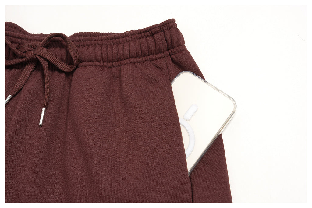 Women 2 Piece Fall Winter Tracksuits Fleece Lined Full Zip Oversized Hooded Jacket and Drawstring Waist Loose Sweat Shorts with Pocket