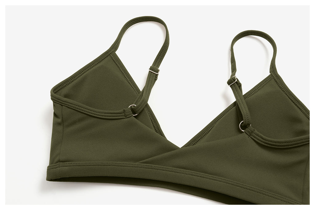 Women V Neck Twist Back Adjustable Spaghetti Straps Sports Bra