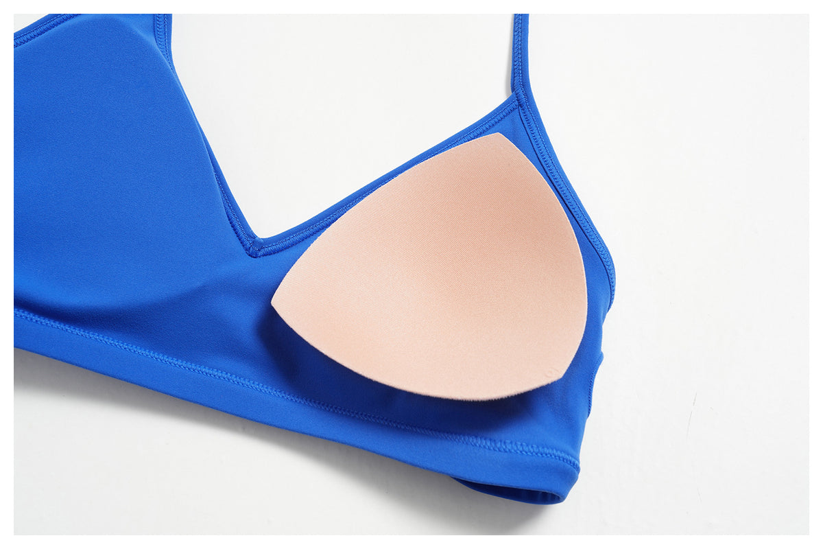 Women Deep V-Neck Halter Thin Strap Backless Sports Bra