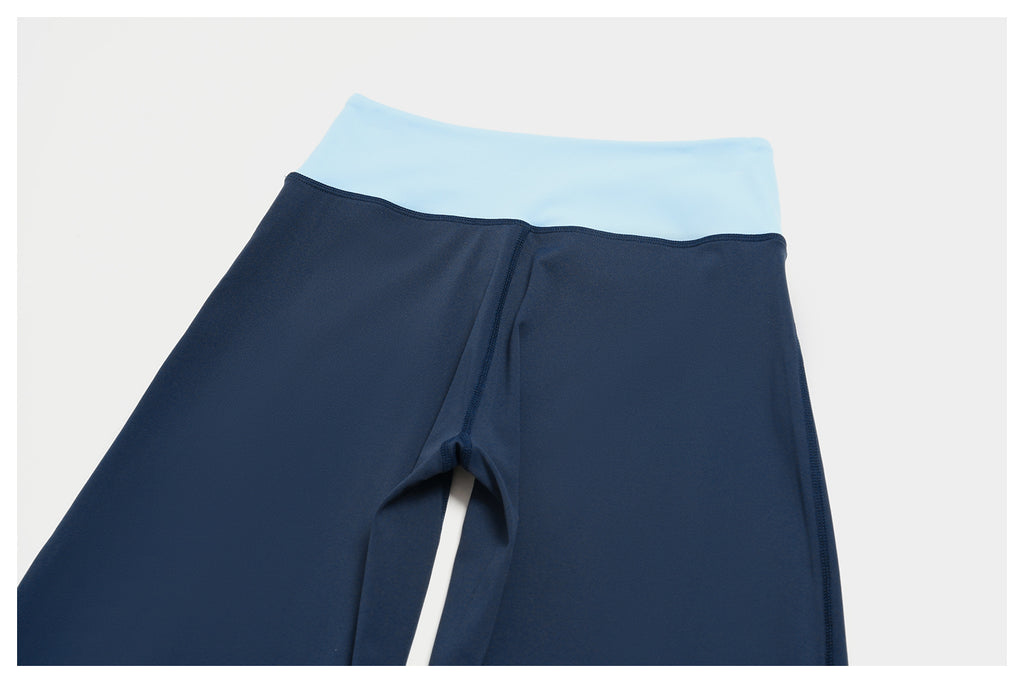 Women Color Block Brushed High Waist Wide Leg Yoga Pants