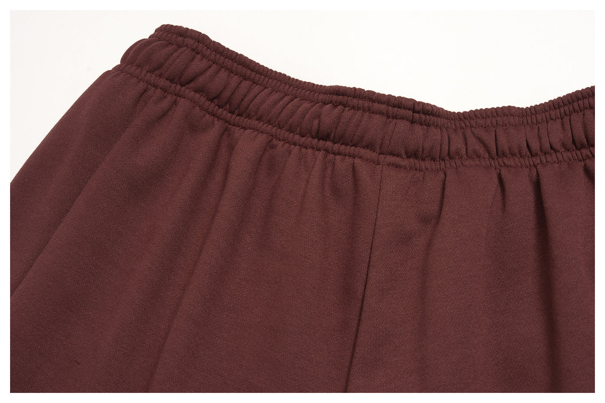 Women Fleece Lined Sweat Shorts Drawstring Waist Loose Warm Shorts with Side Pockets for Autumn Winter
