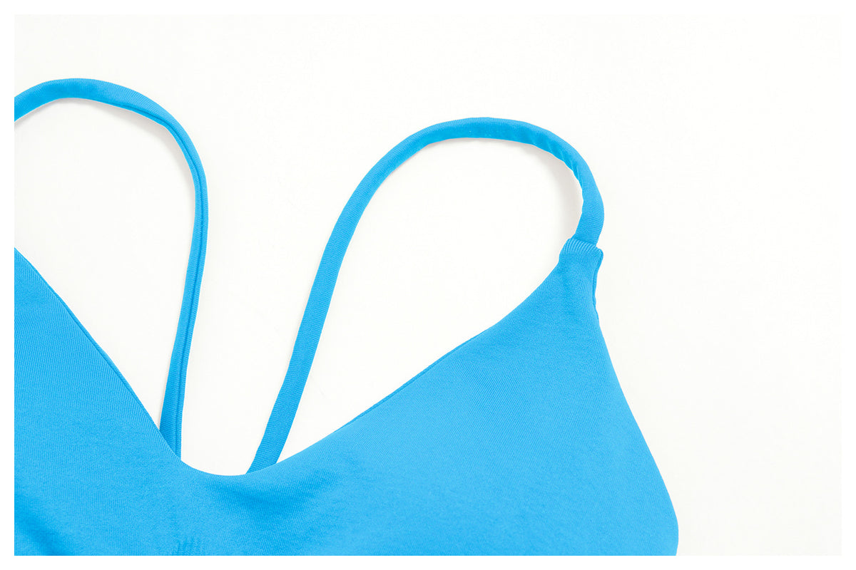 Seamless Sports Bra Women Wireless Y Back Thin Strap Shockproof Quick Dry Breathable Yoga Bra Removable Pads