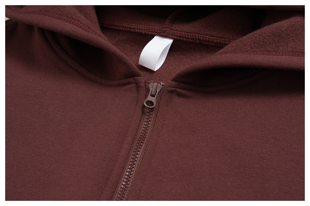 Women Fleece Lined Cropped Zip Up Hoodie Oversized Warm Hooded Jacket for Autumn Winter