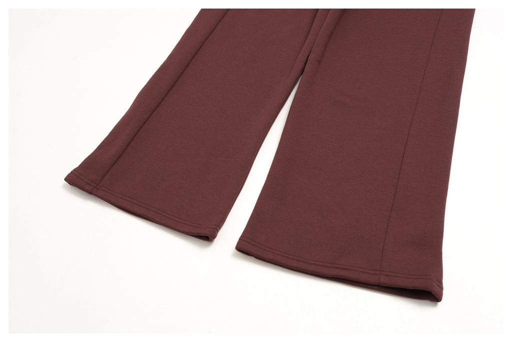Women 2 Piece Fall Winter Tracksuits Fleece Lined Cropped Zip Up Hoodie and Drawstring Waist Wide Leg Sweatpants with Side Pockets