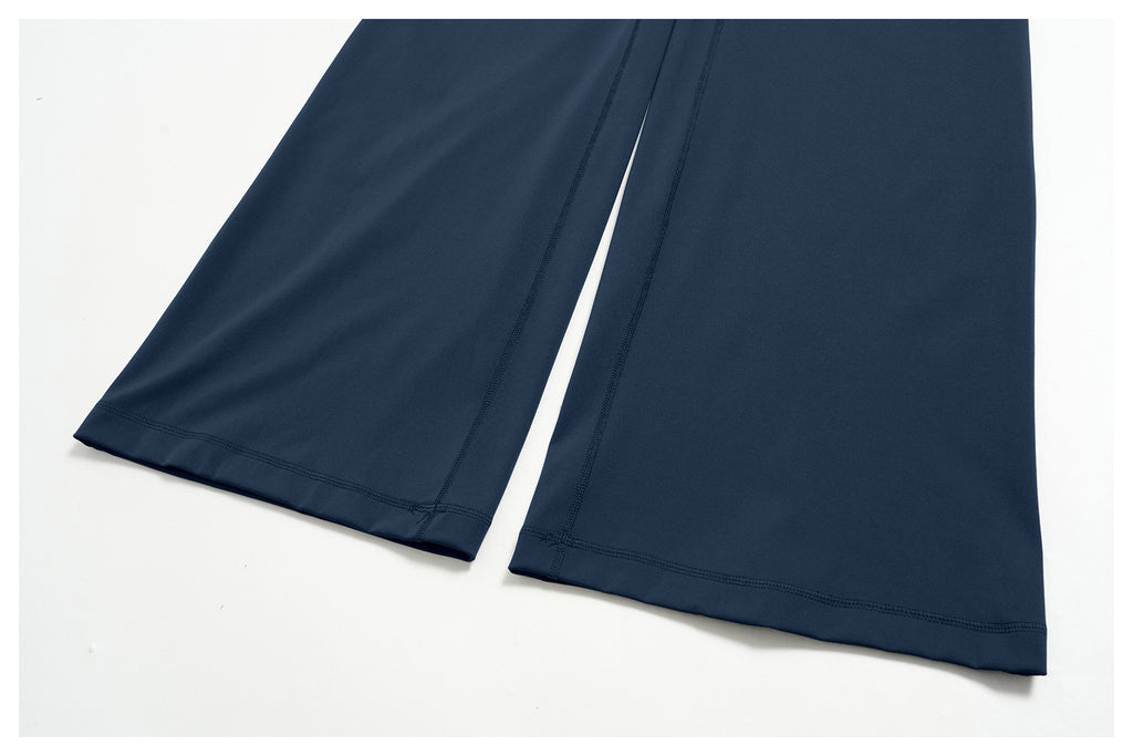Women Colorblock Foldover Waist High-Rise Loose Wide Leg Yoga Pants
