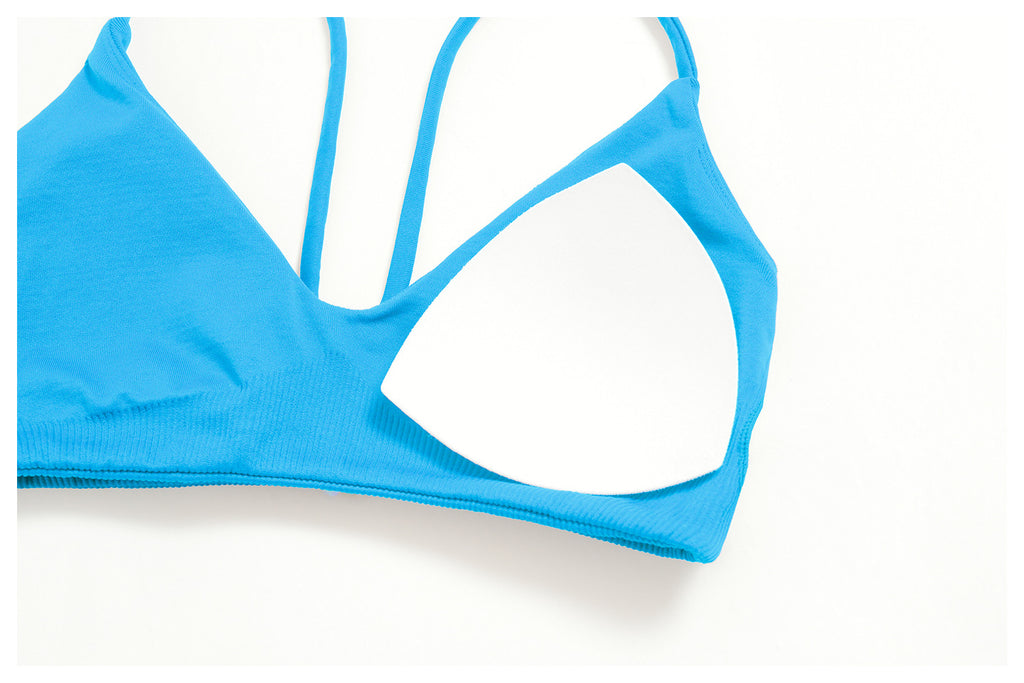 Seamless Sports Bra Women Wireless Y Back Thin Strap Shockproof Quick Dry Breathable Yoga Bra Removable Pads