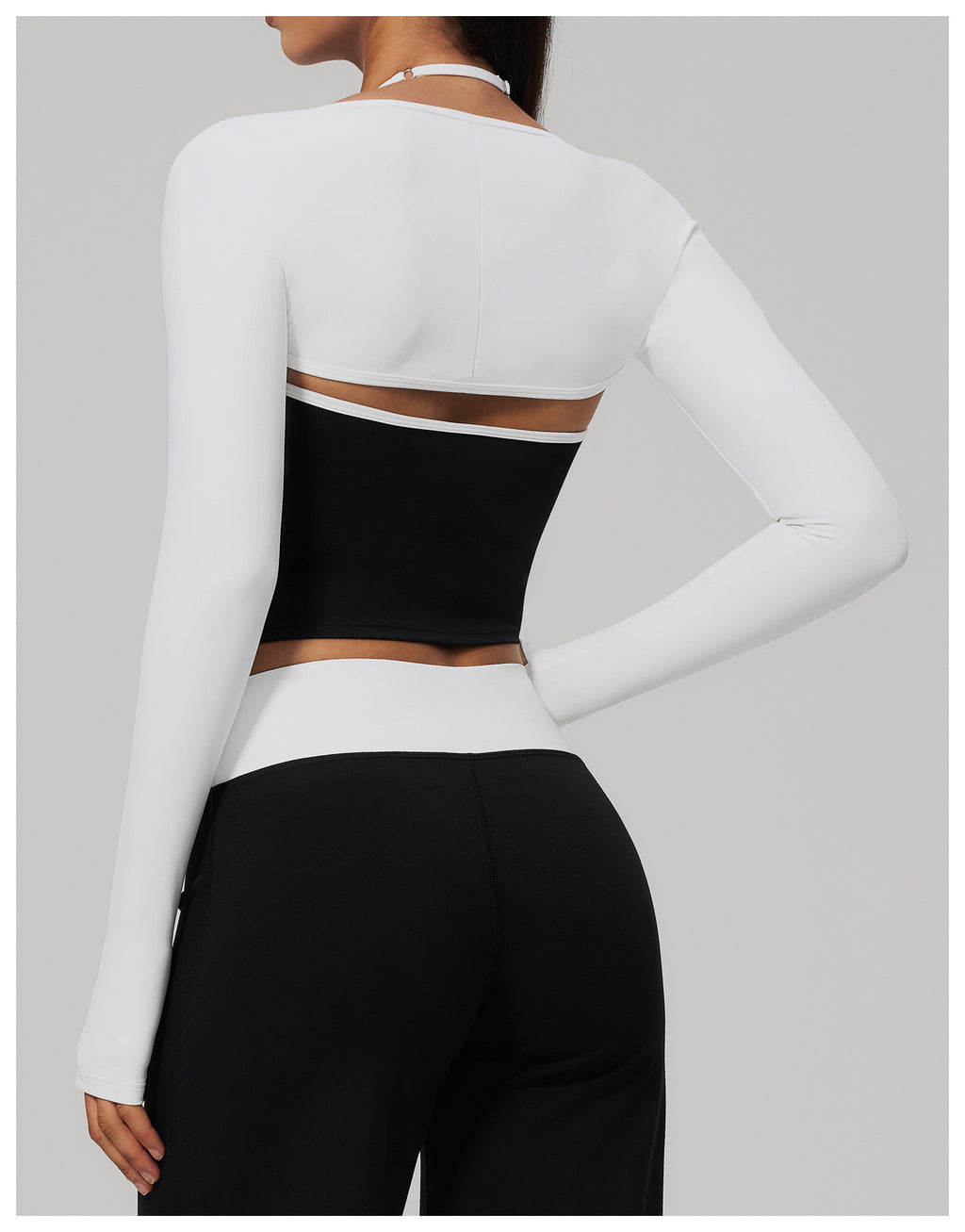Women Cropped Long Sleeve Yoga Shrug With Thumb Hole