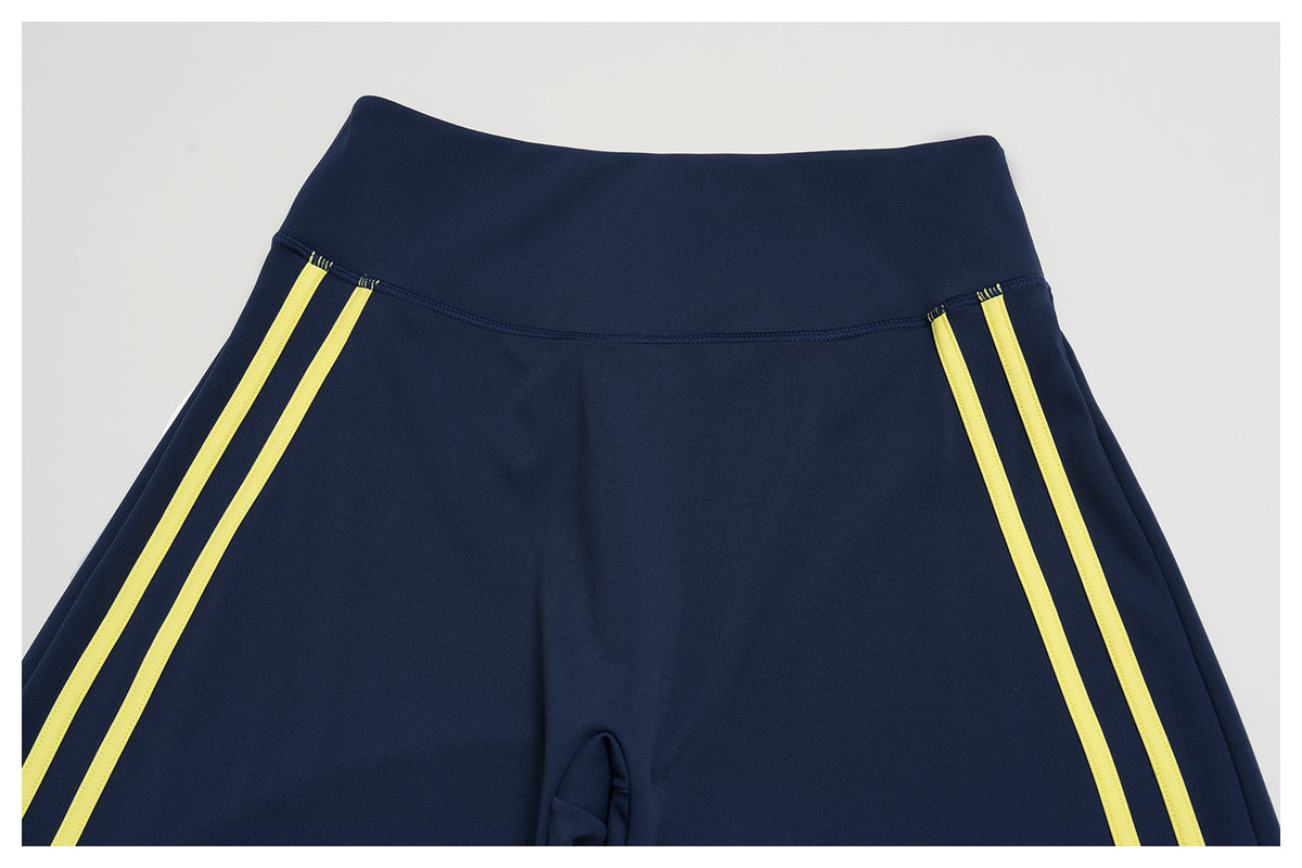 2 PCS Yoga Set Women Racerback High Support Sports Bra and Contrast Side Stripe Fitness Gym Wide Leg Pants