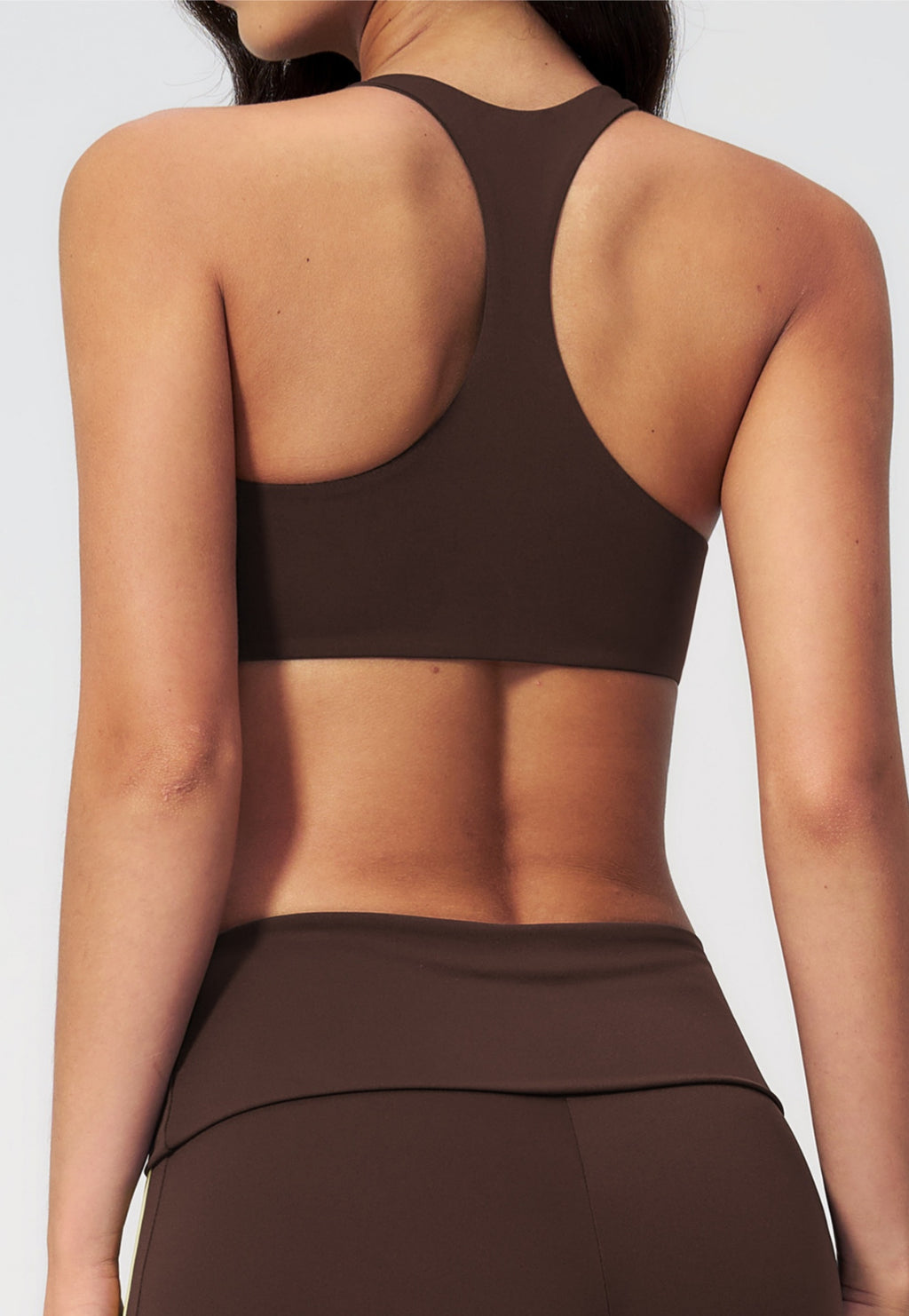Women Contrast Color Scoop Neck Racerback High Support Sports Bra