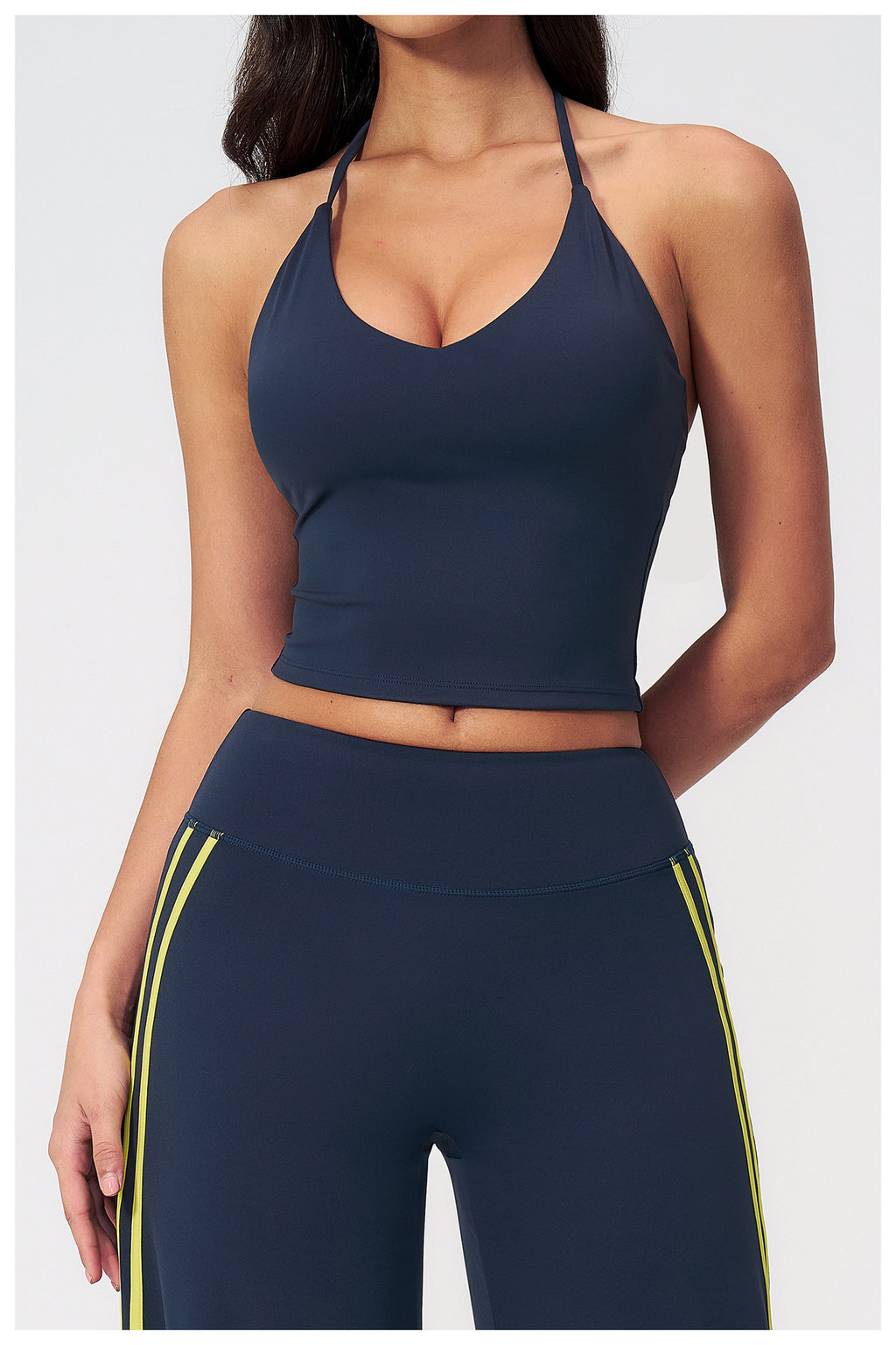 Women V Neck T-Back Halter Crop Yoga Vest