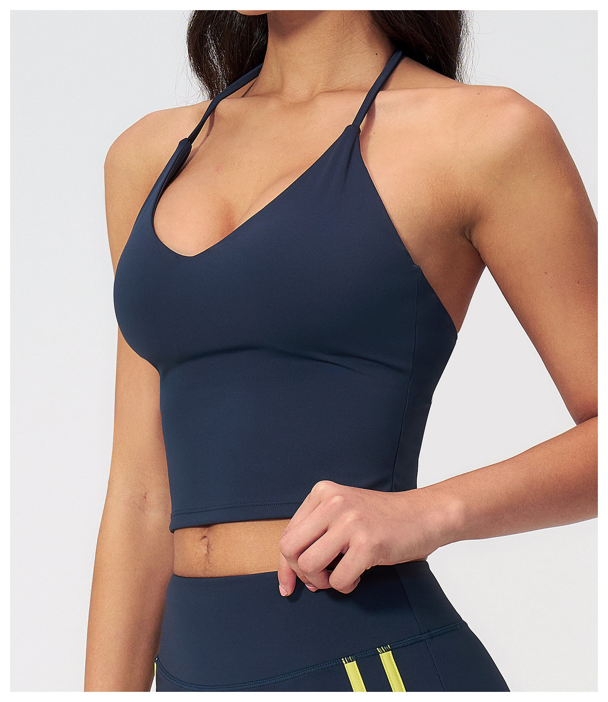 Women V Neck T-Back Halter Crop Yoga Vest