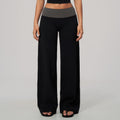 Women Color Block Brushed High Waist Wide Leg Yoga Pants