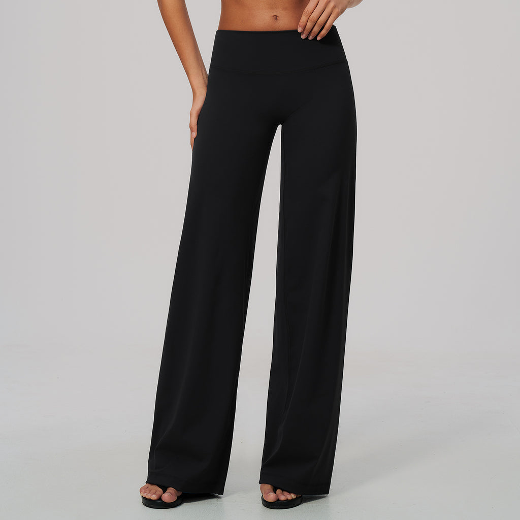 Women No Front Seam High Waisted Loose Fit Wide Leg Yoga Pants