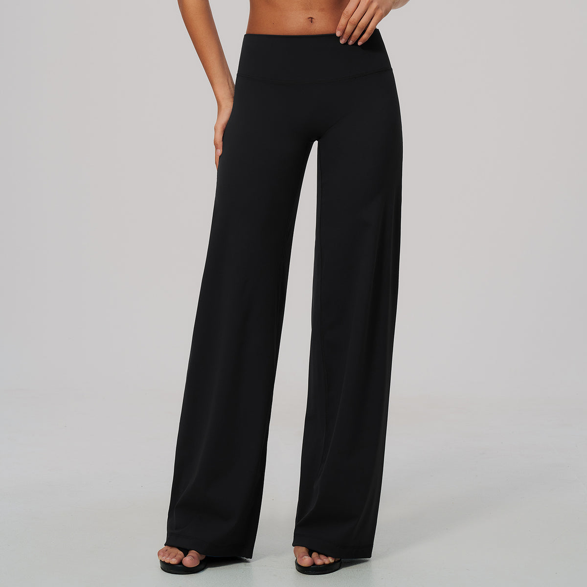Women No Front Seam High Waisted Loose Fit Wide Leg Yoga Pants